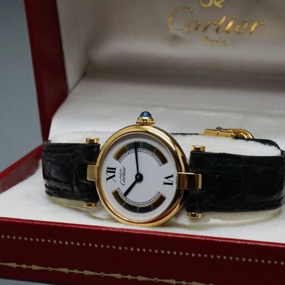 Cartier Must De Vermeil Ladies Watch Golden Accent Roman WITH BOX main image 5